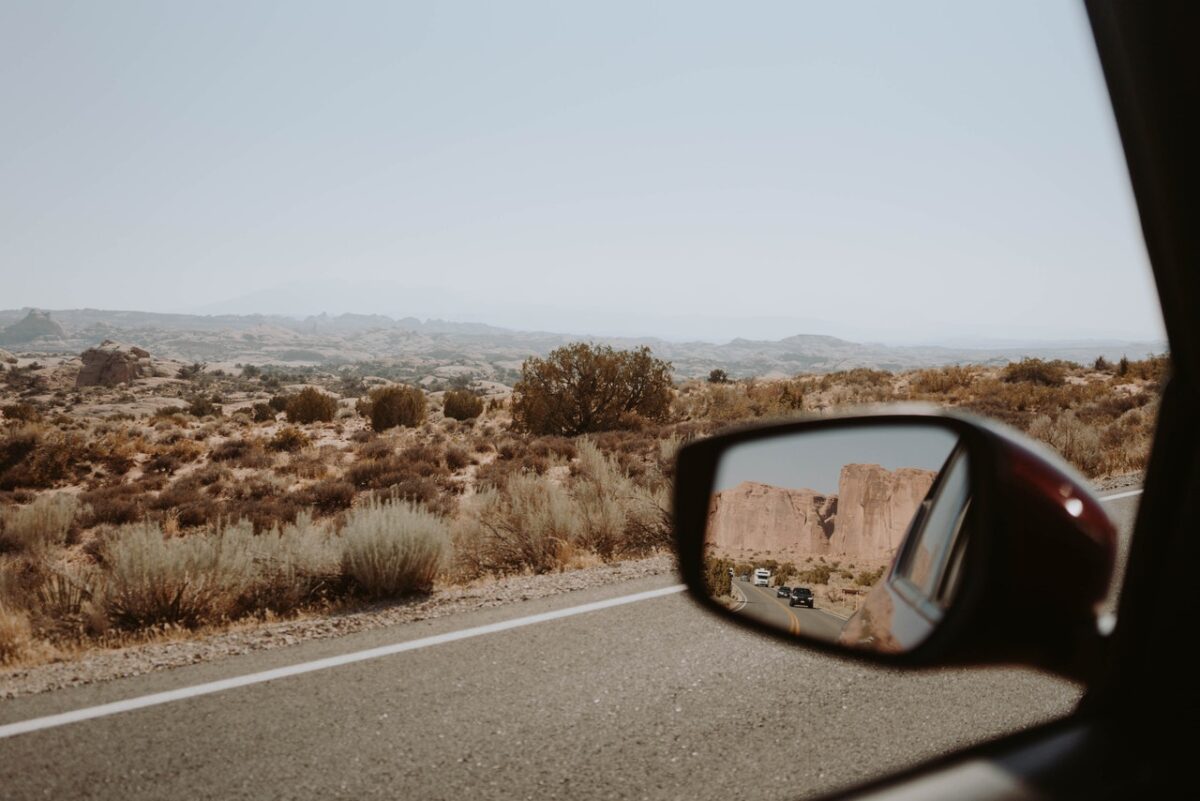 car driving in desert