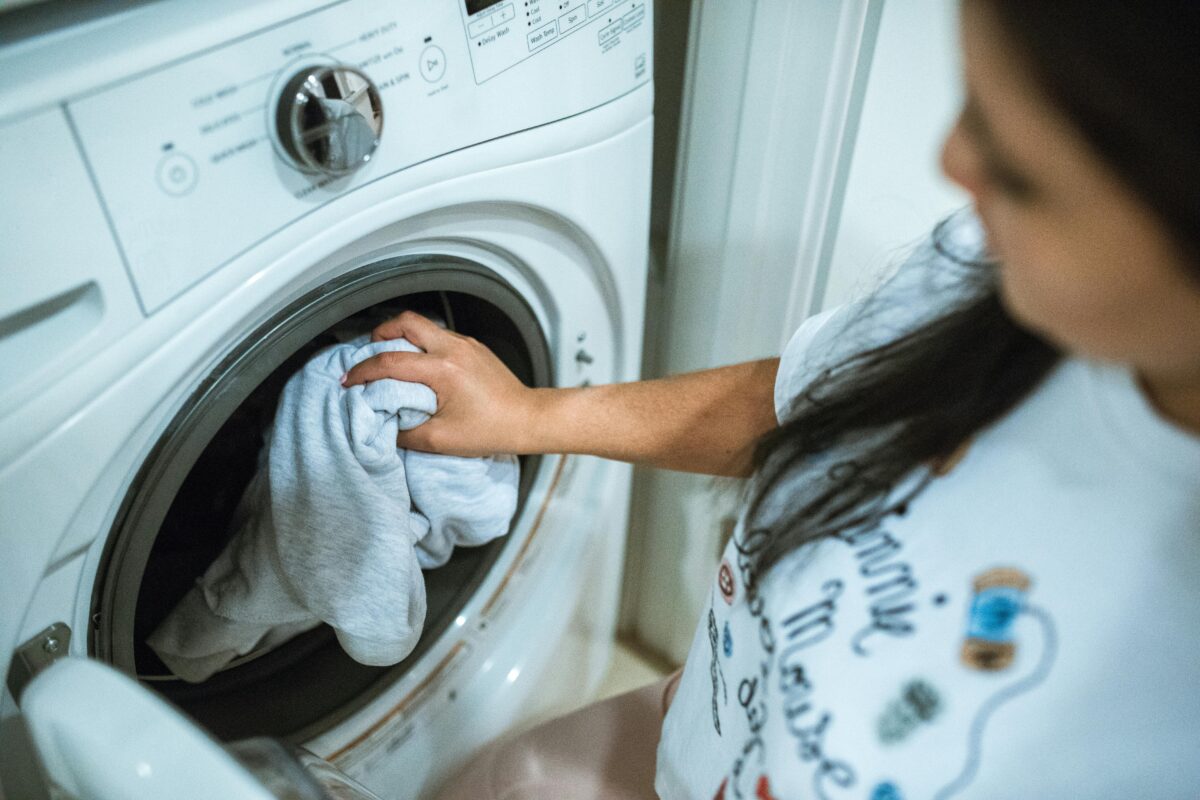 woman doing laundry