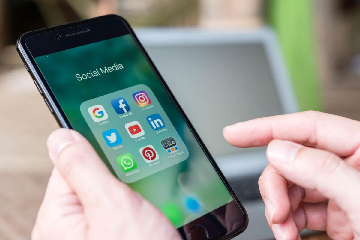 phone with social media apps